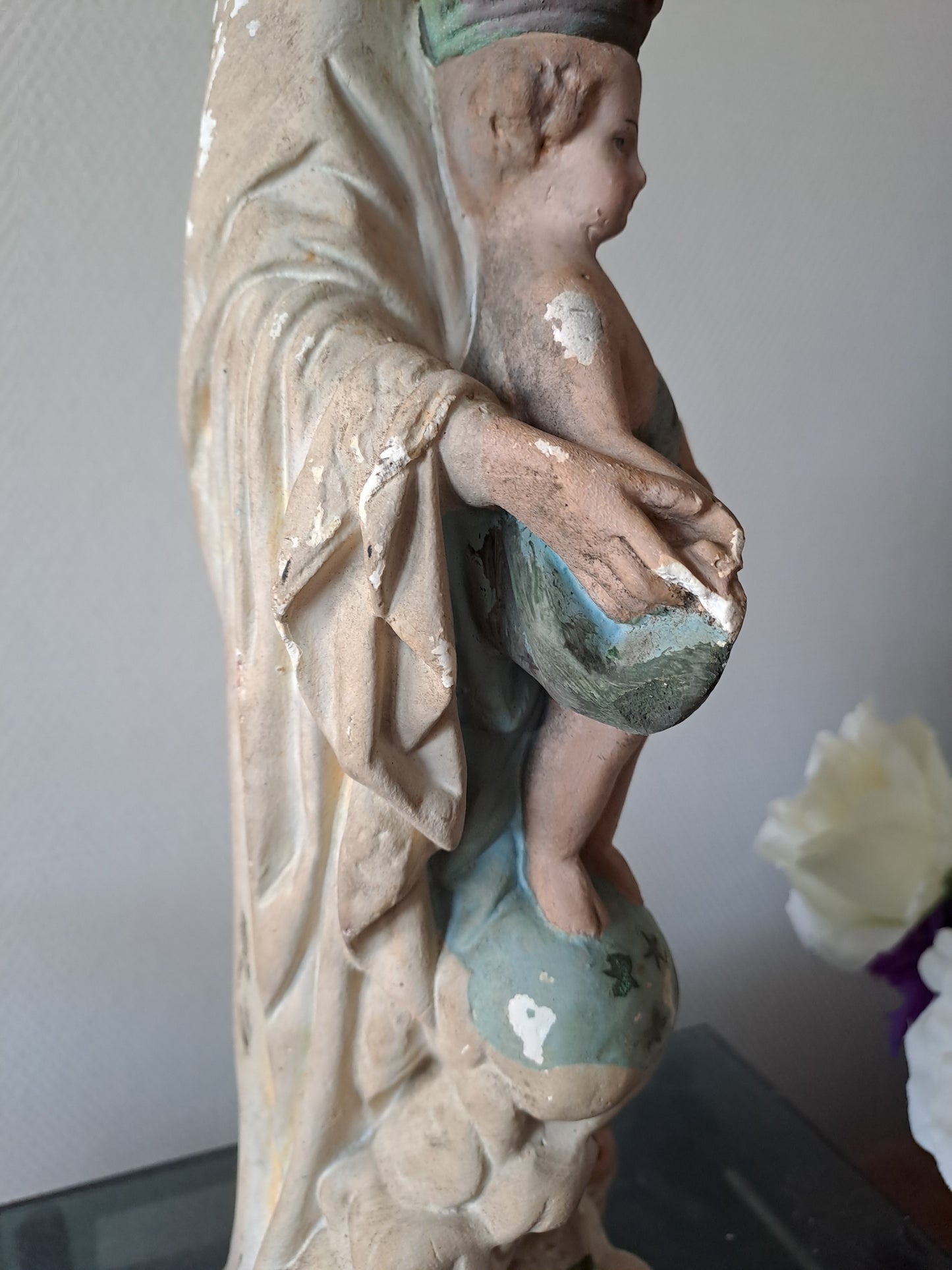 Statue representant Notre-Dame des Victoires. 45 cm. N°3. Ancien Vintage
