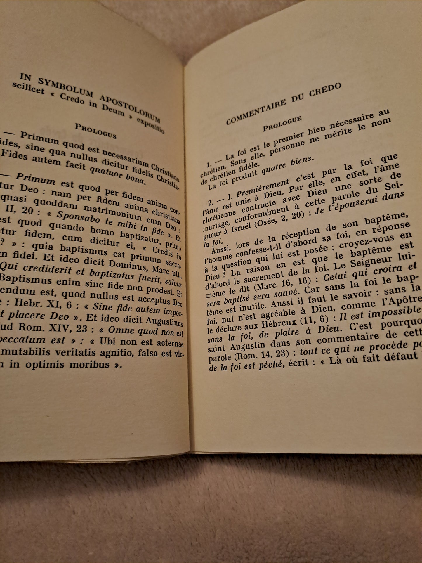 Somme theologique. Le credo. 1969. Saint Thomas D'Aquin. Ancien livre vintage catholique.