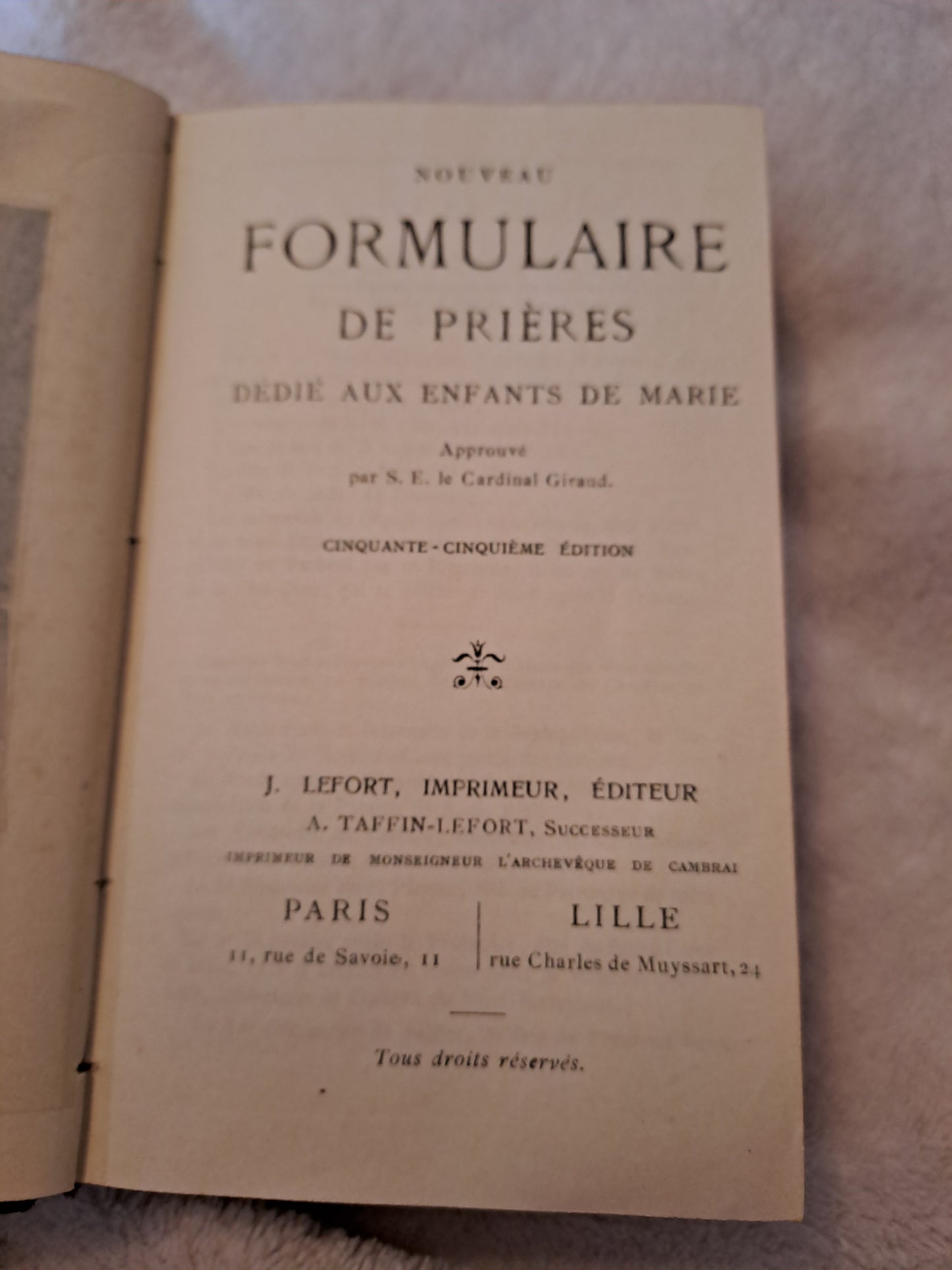 Nouveau formulaire de prières  dédié aux enfants de Marie.