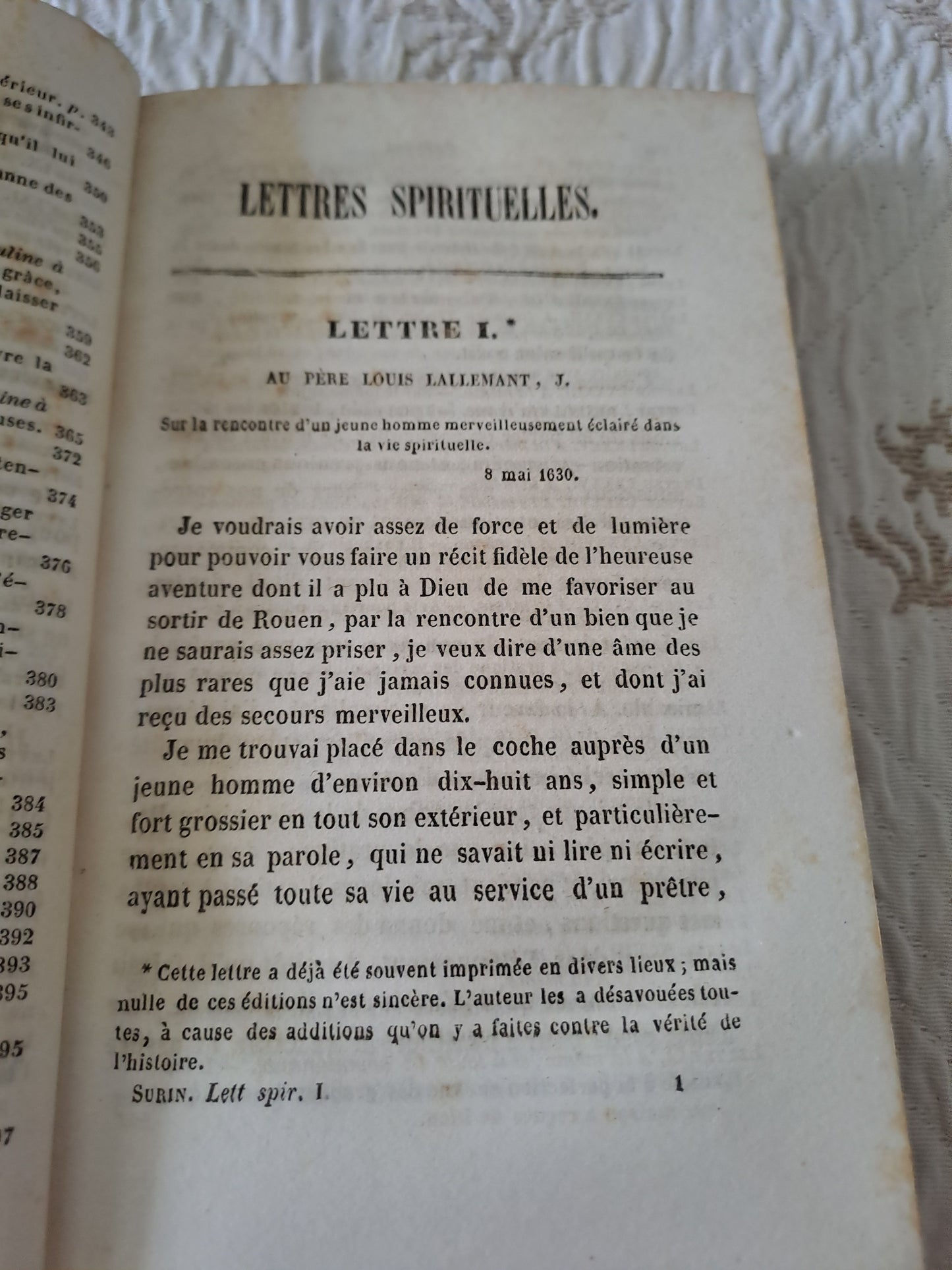 Livre. Lettres spirituelles par le Révérend Père J.  J.  Surin. 1846.