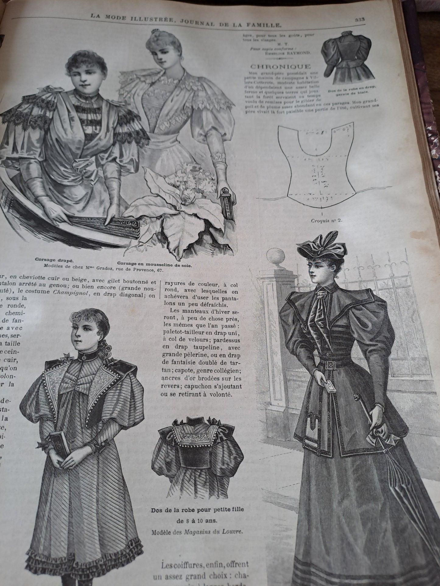 Revues " la mode illustré " pour l'année 1893. Ancien livre vintage.