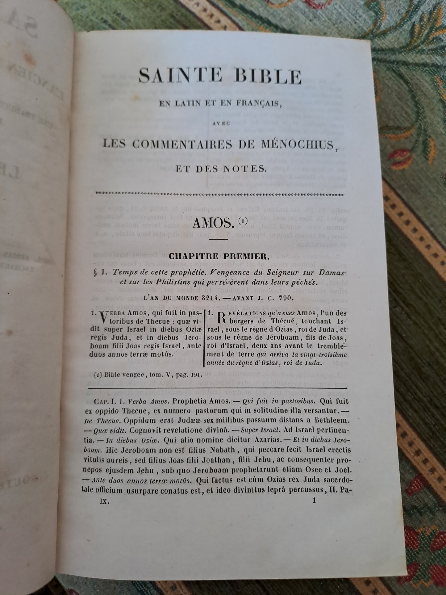 Bible T9. 1835. R P De Carrières Commentaires De Menochius.