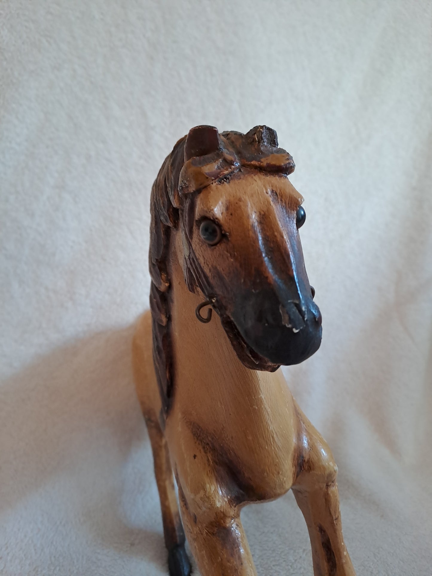 Caleche de course avec son cheval Jouet ancien vintage