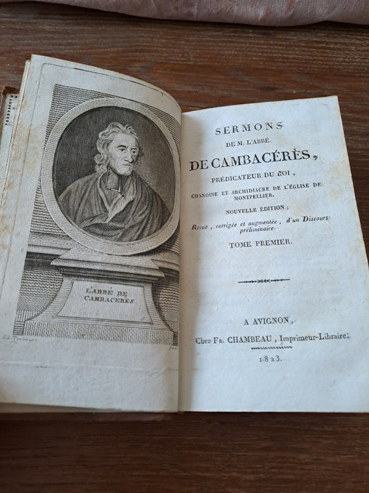 Sermons de l'abbé de Cambaceres, prédicateur du Roi. T1. 1823. Ancien livre vintage catholique.