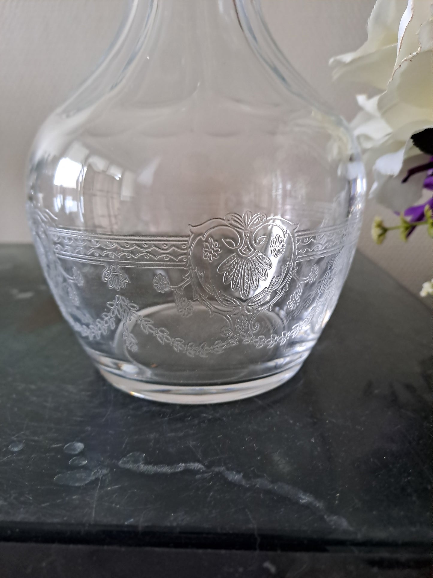 Pichet décanteur en cristal d'Arques modèle Dampierre. Emballage d'origine.