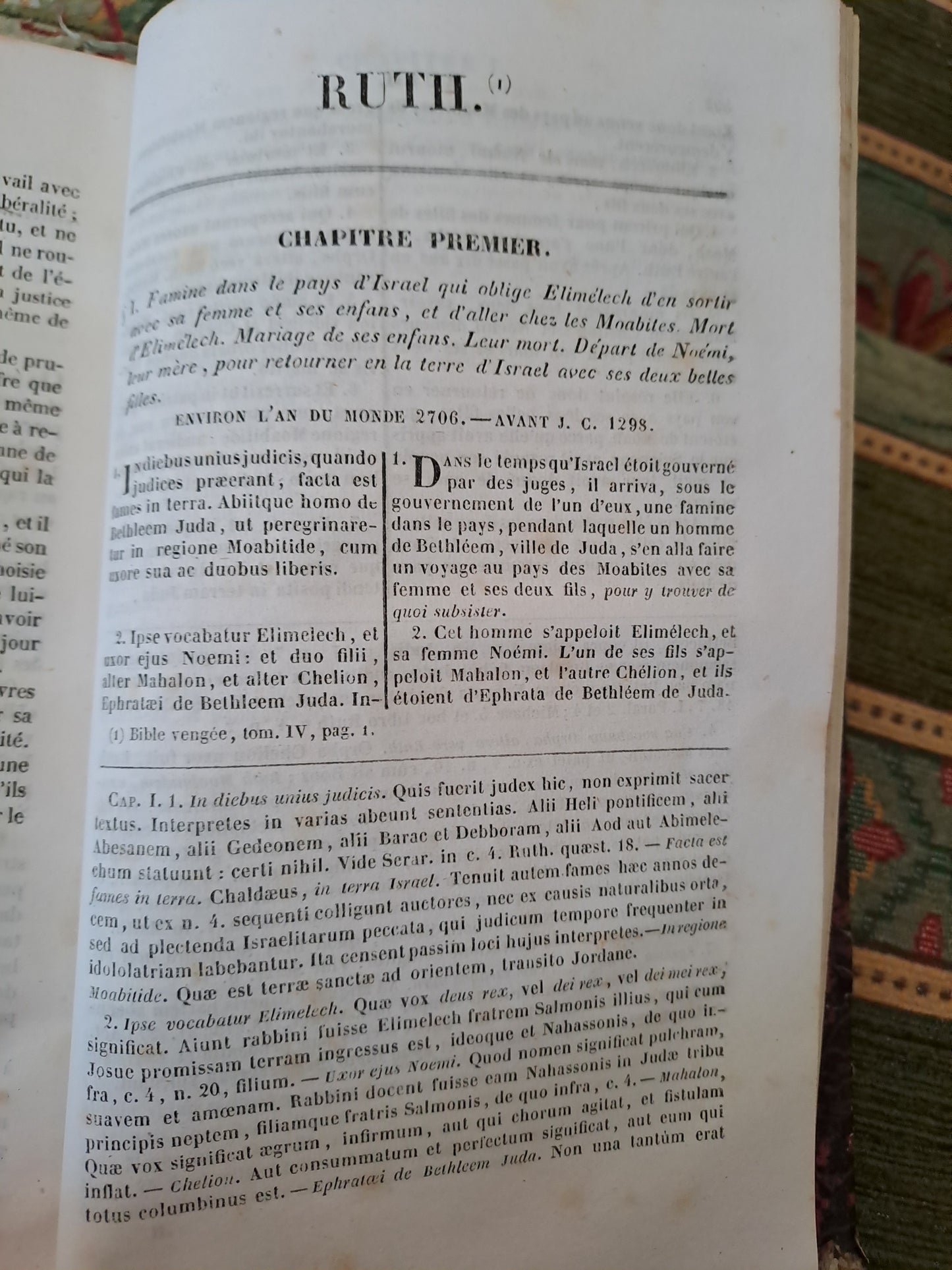 Bible. T2. 1835. R P De Carrières Commentaires De Menochius.