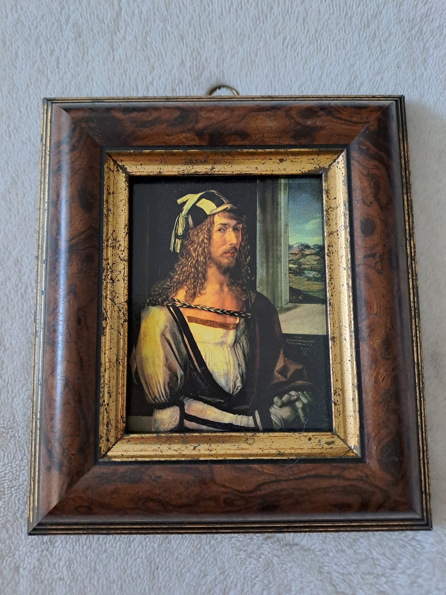 Cadre / tableau. Autoportrait aux gants. Dürer : 1471 - 1528.