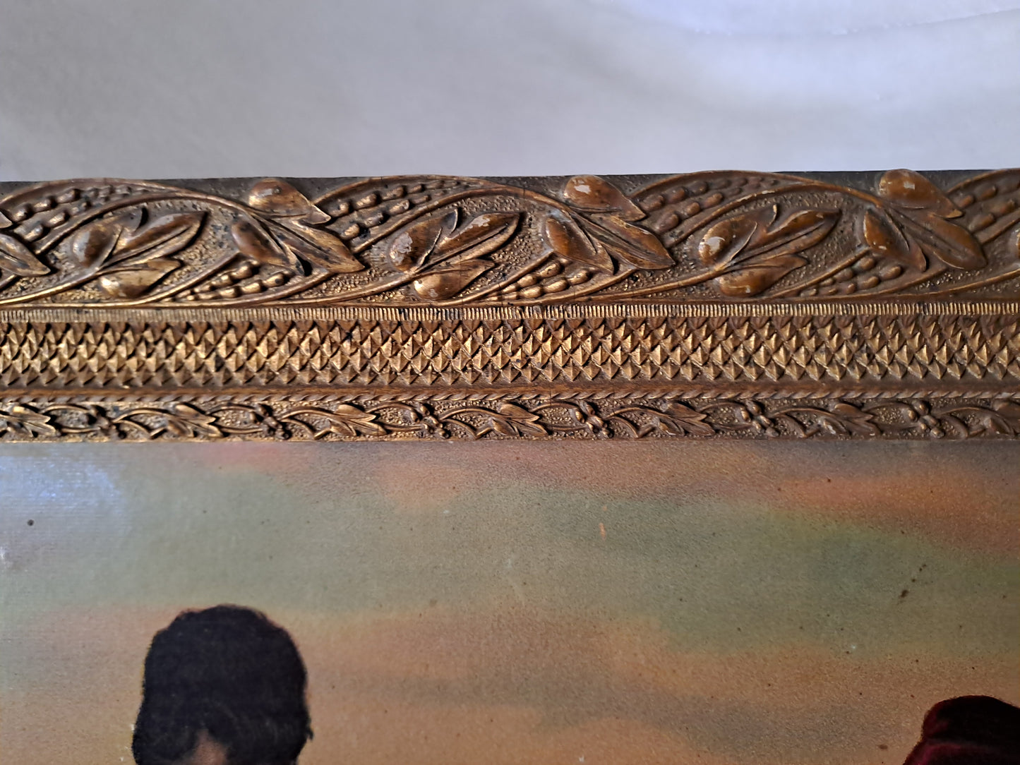 L'angélus. Chromolithographie d'après Millet. 82 cm X 60.5 cm.