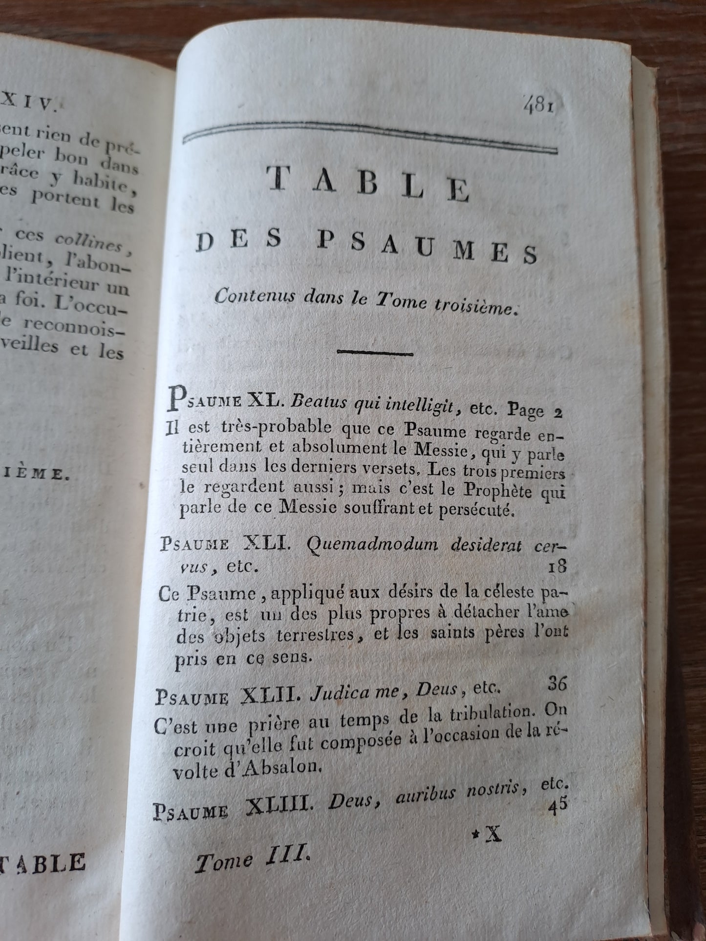 Les psaumes traduits par Berthier. T3. 1807. Ancien livre vintage catholique.