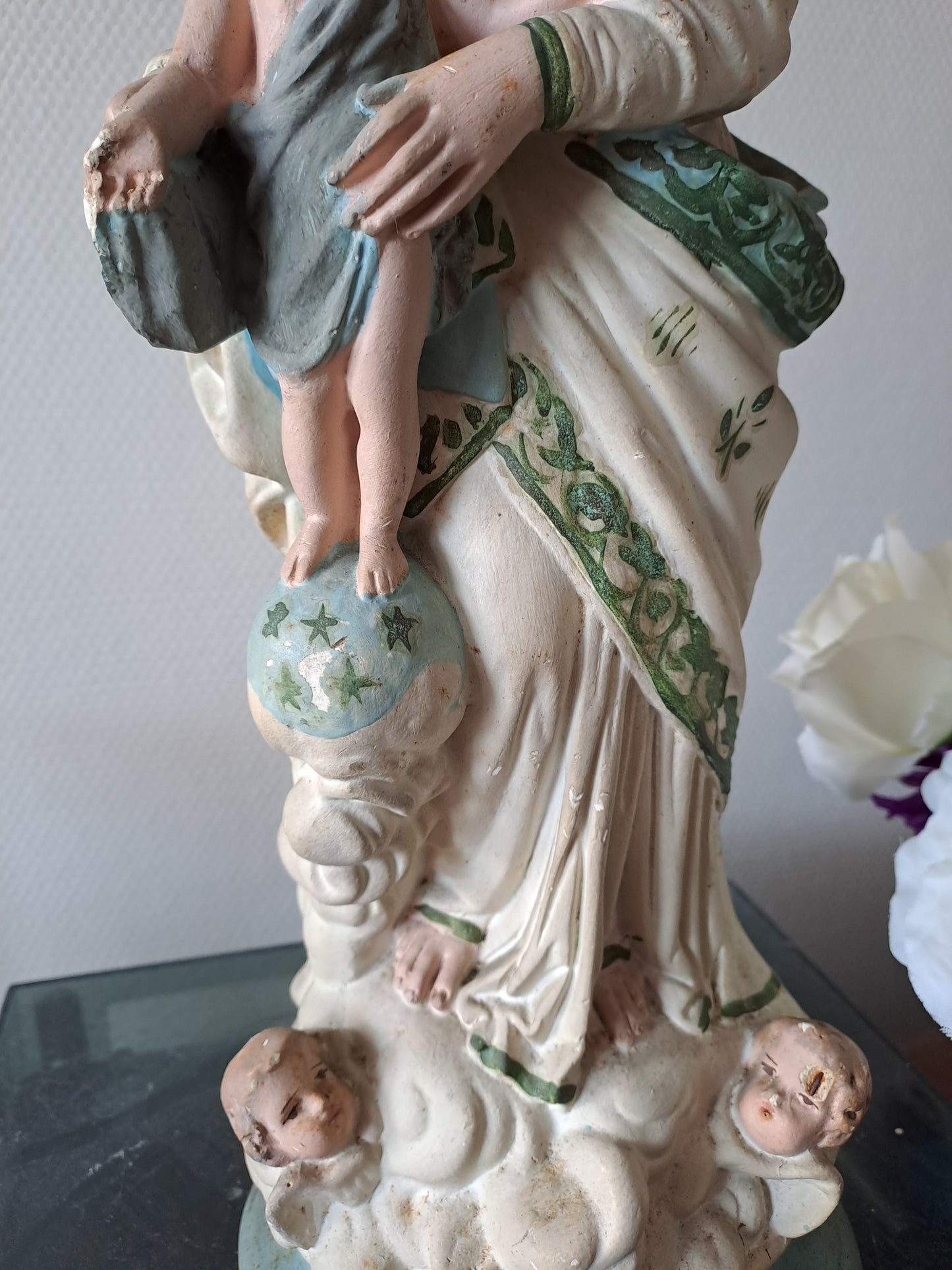 Statue representant Notre-Dame des Victoires. 45 cm. N°3. Ancien Vintage
