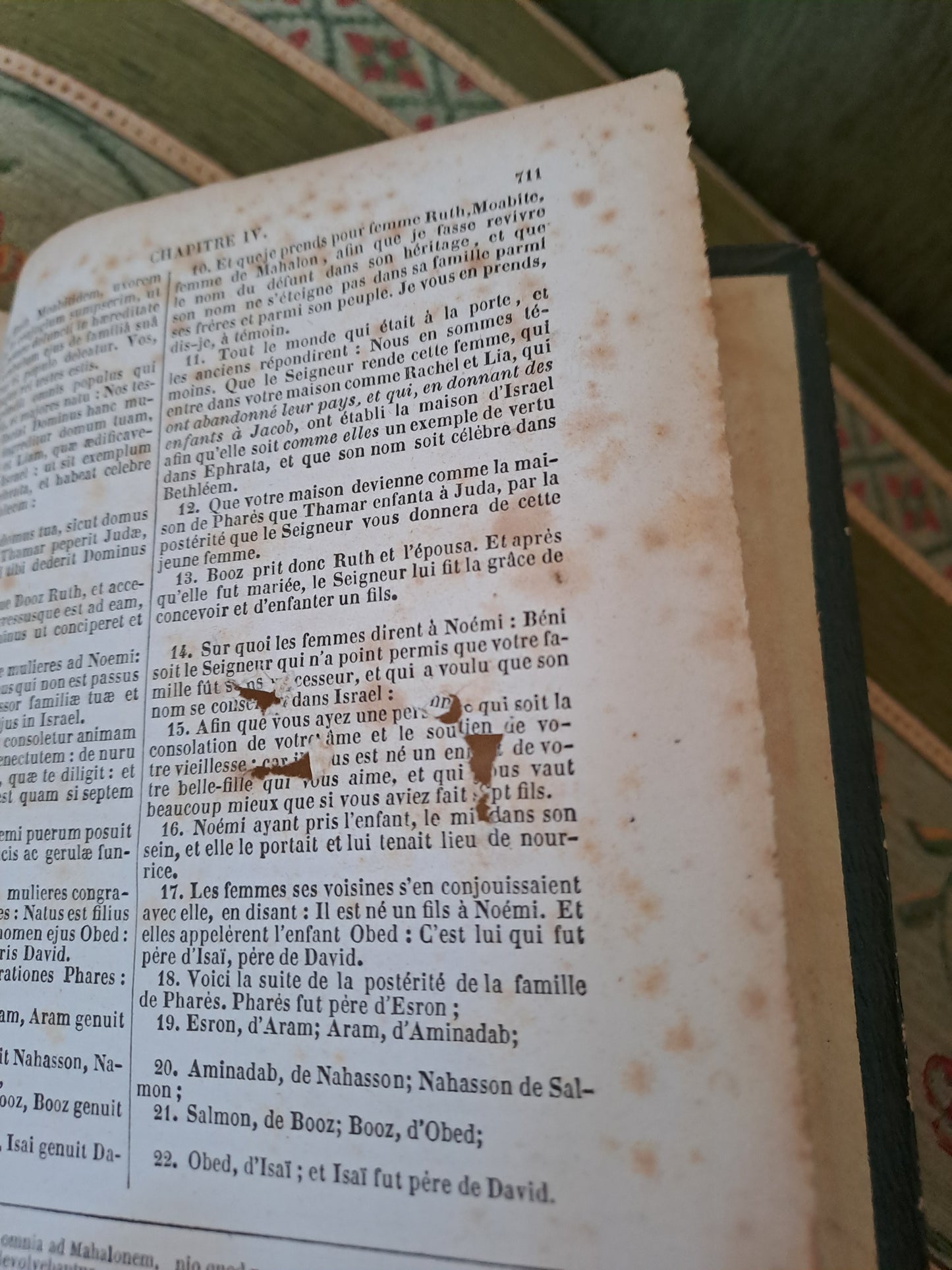 Sainte Bible. T1. 1854. Commentaires De Menochius. Français et latin.