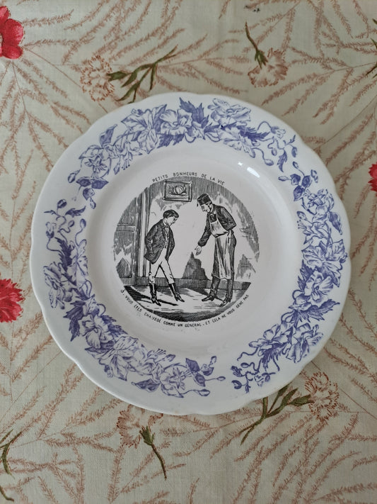 Assiette décorative Parlante. N°3. Les petits bonheurs de la vie. H. B. Choisy Le Roi.