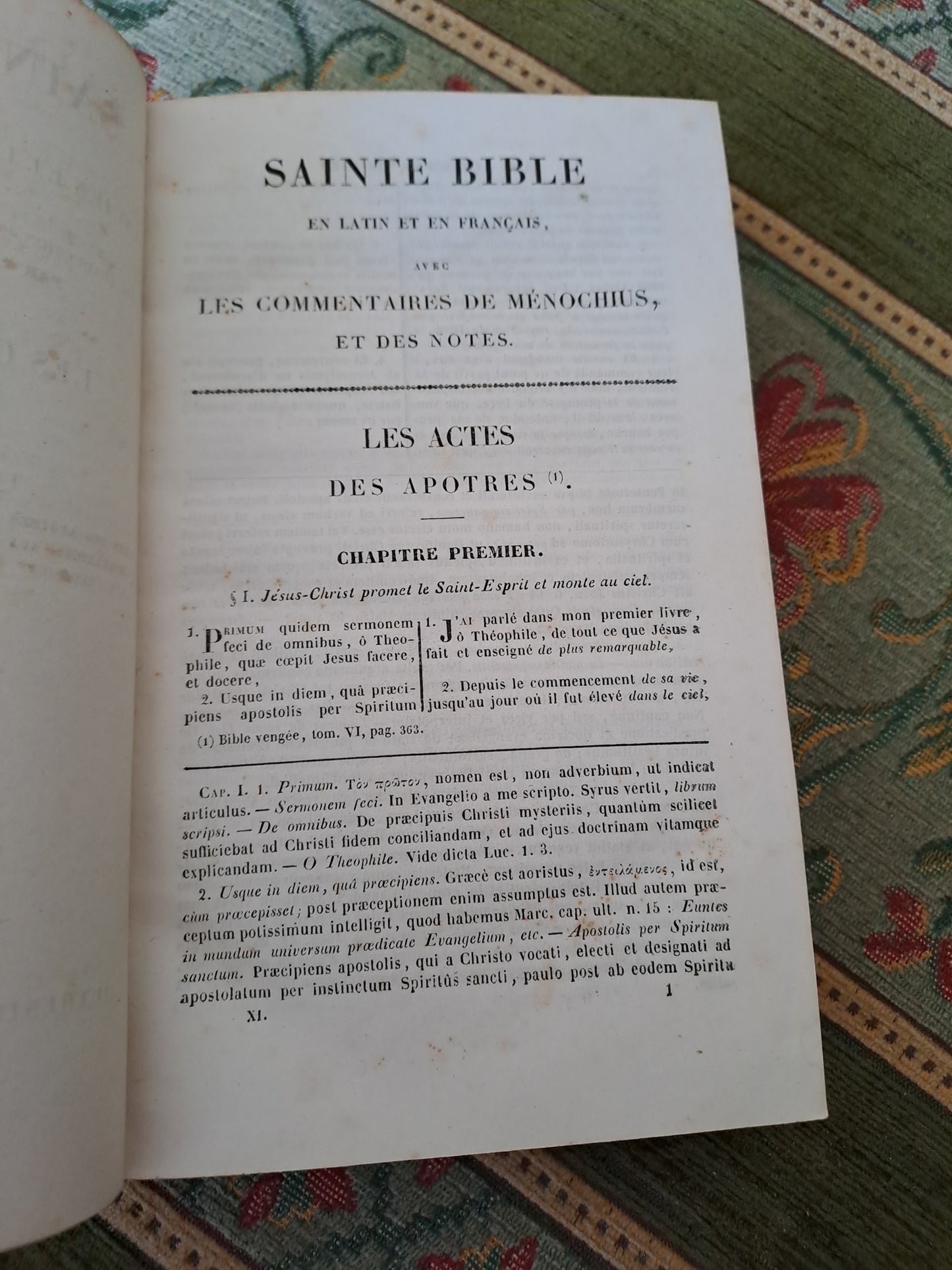 Bible T11. 1835. R. P  De Carrières Commentaires De Menochius.