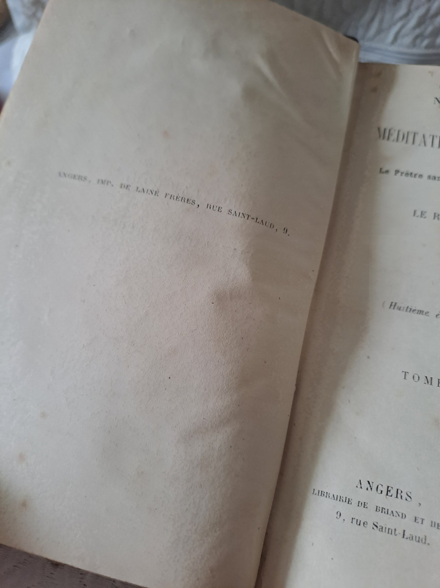 Nouveau cours de médiations sacerdotales. Par Chaignon. T3.  1871. Ancien livre vintage catholique.