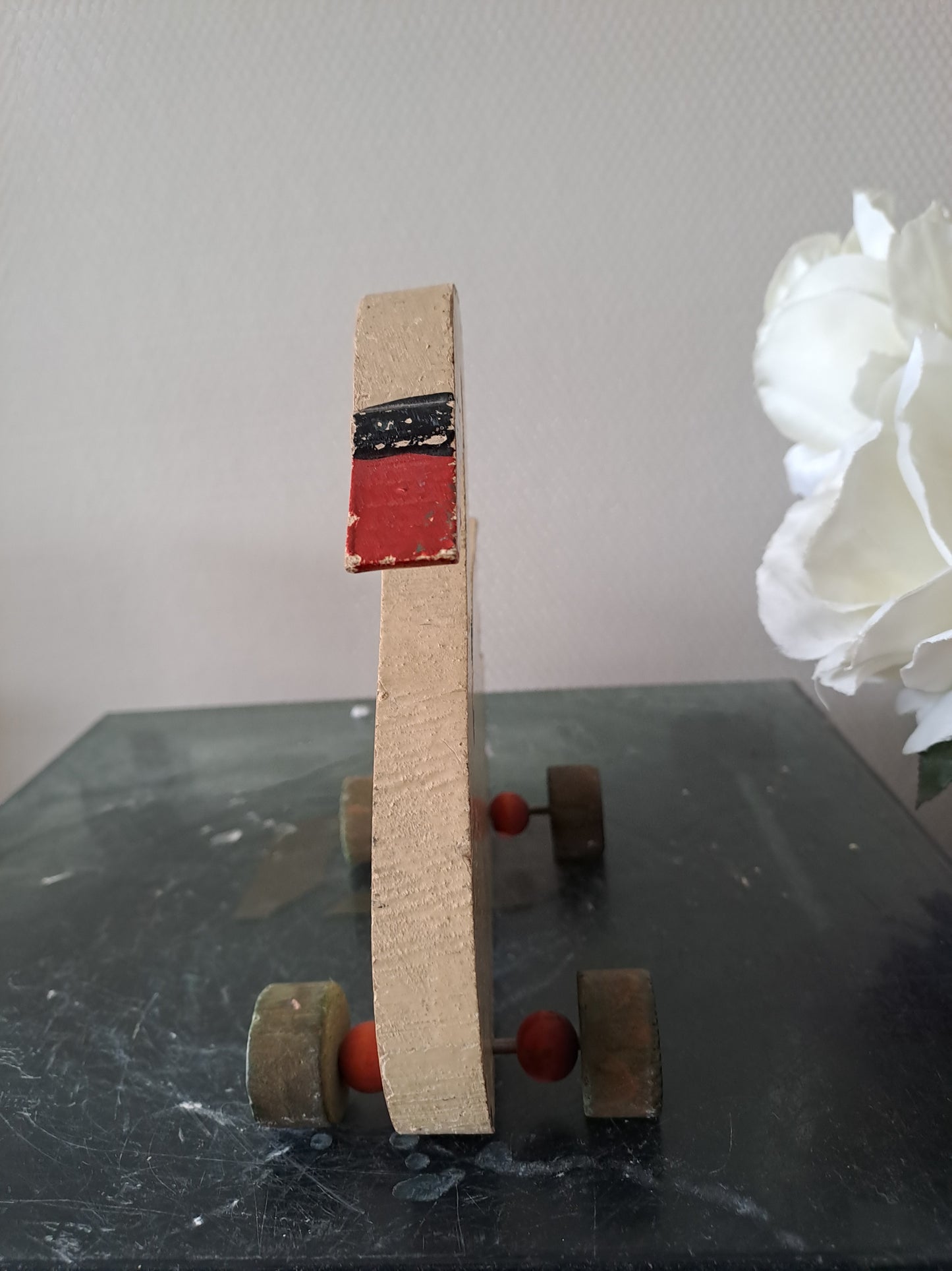 Jouet ancien. Cygne En Bois peint. Vintage.