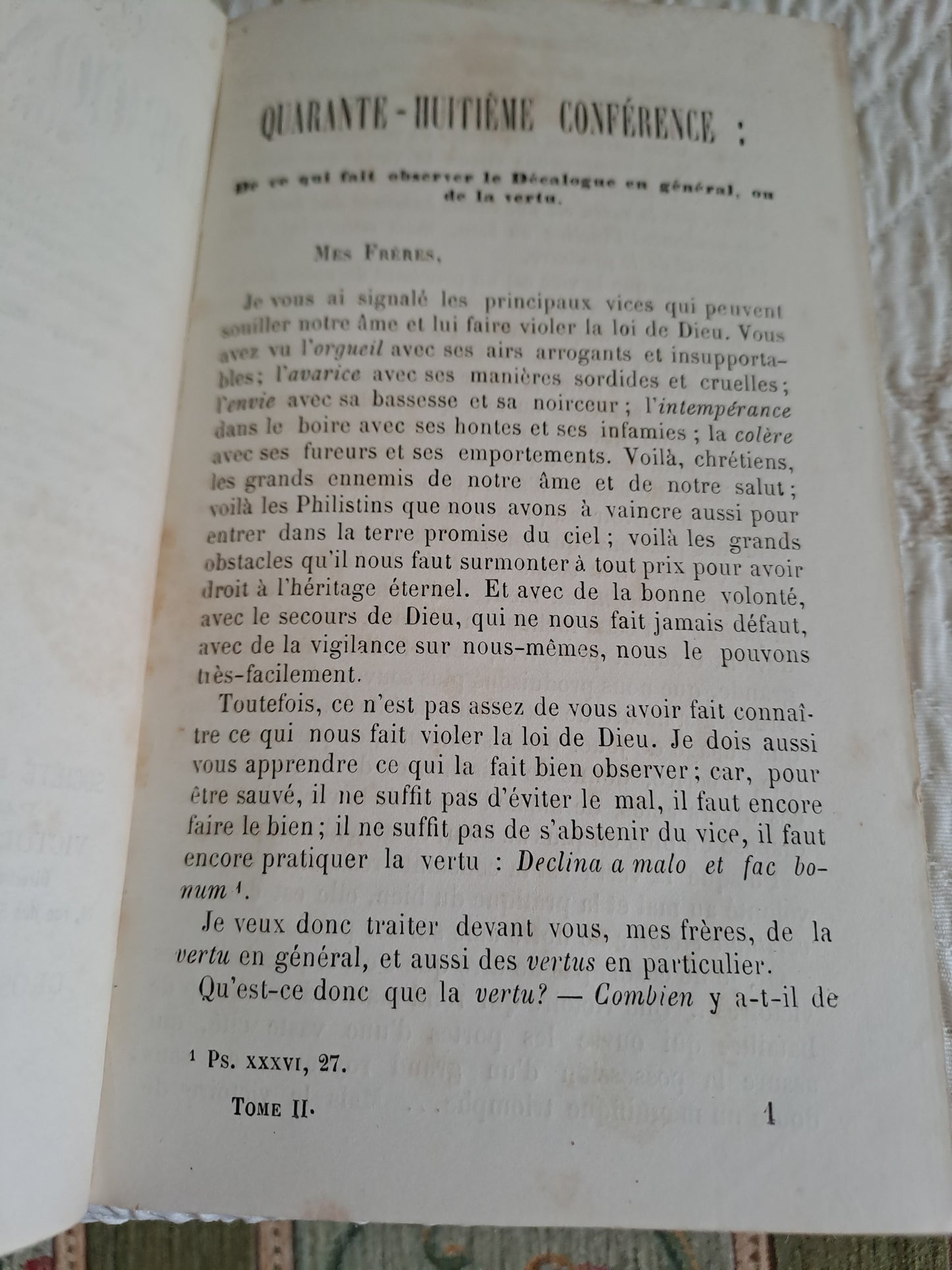 Cours et conférences sur la religion et les dogmes. Abbé Rua. T2. 1881. Ancien livre vintage catholique.