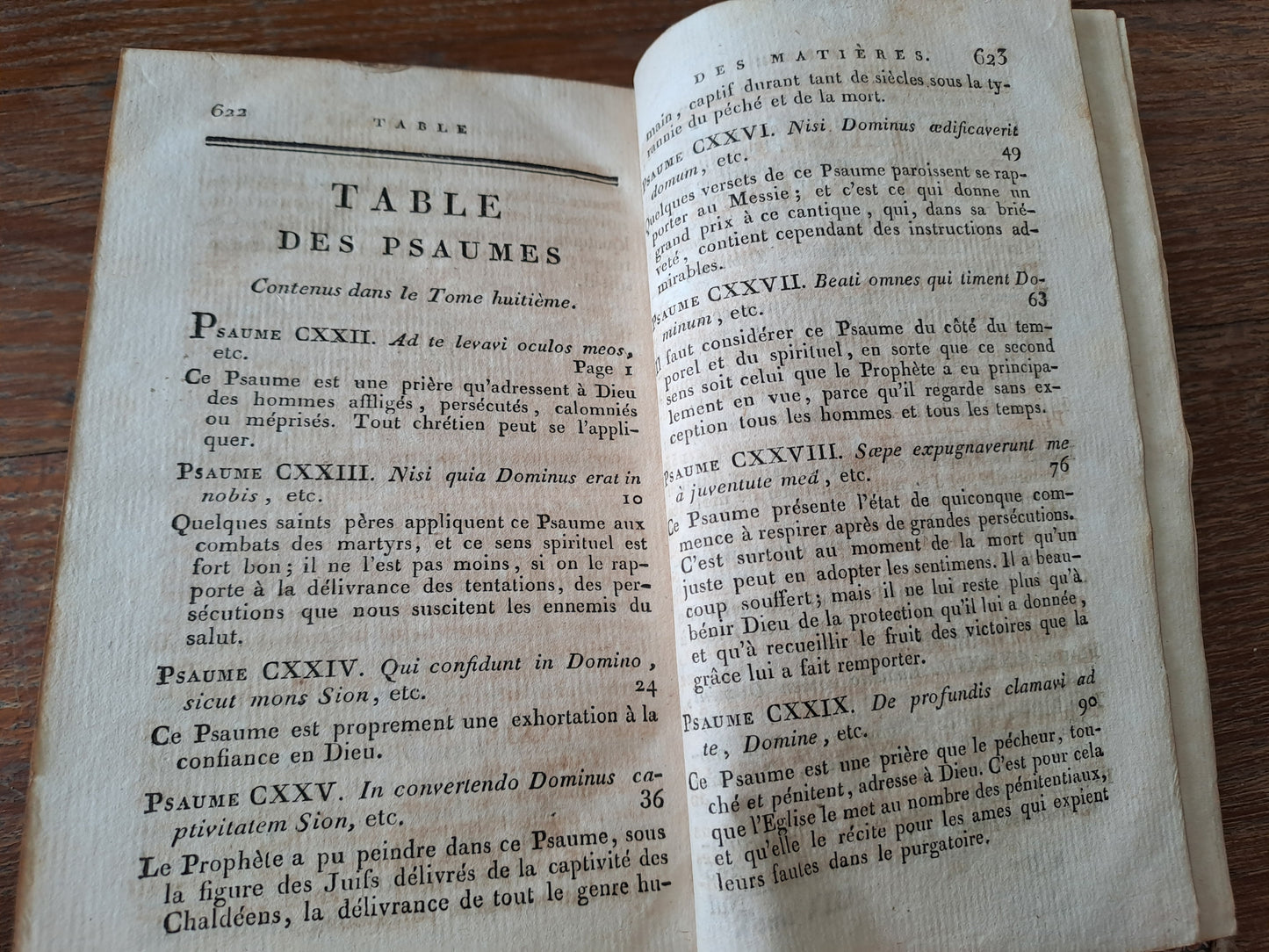 Les psaumes traduits par Berthier. T8.1807. Ancien livre vintage catholique.
