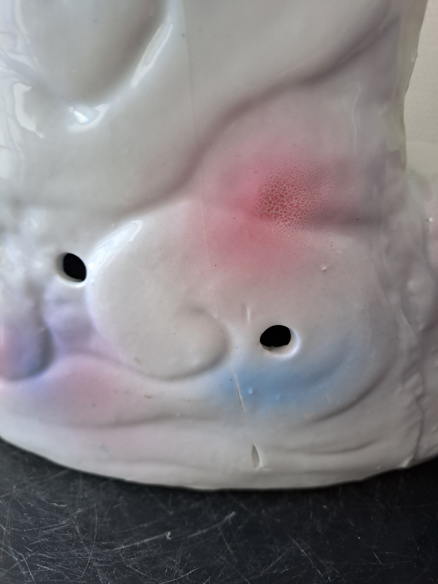 Statue geishas. Porcelaine et biscuits. Pied de lampe.