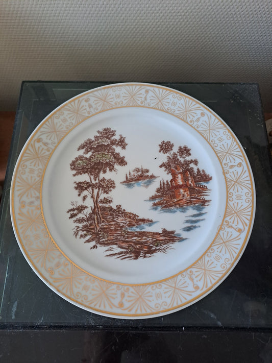 Assiette Bavaria Germany couronne m. H et Cie. Heissrich.  Poecelaine. Ancien decoration vintage.