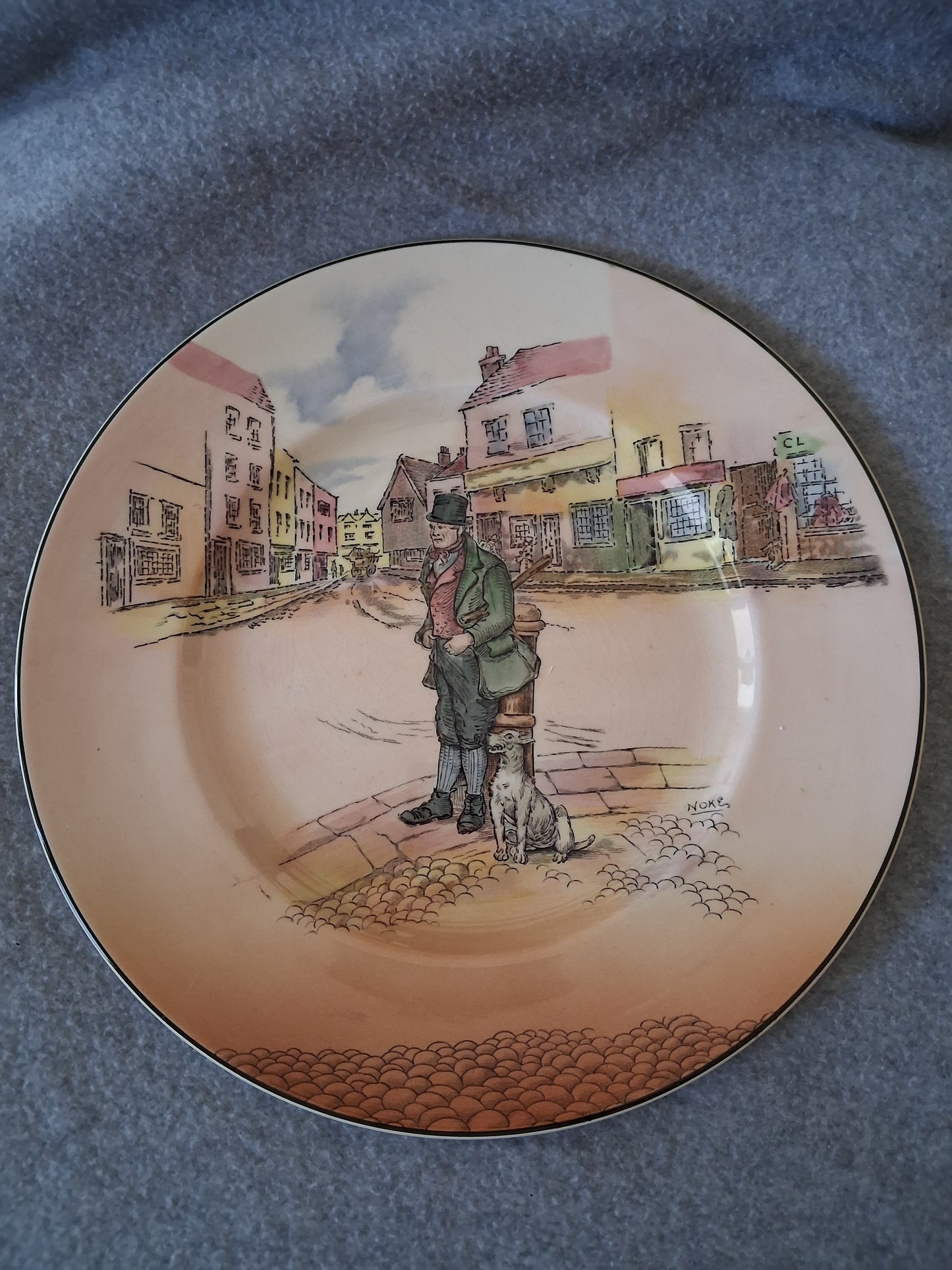 Royal Doulton Assiette Charles Dickens Bill Sykss numeroté. Ancien decoration vintage années 50 / 60