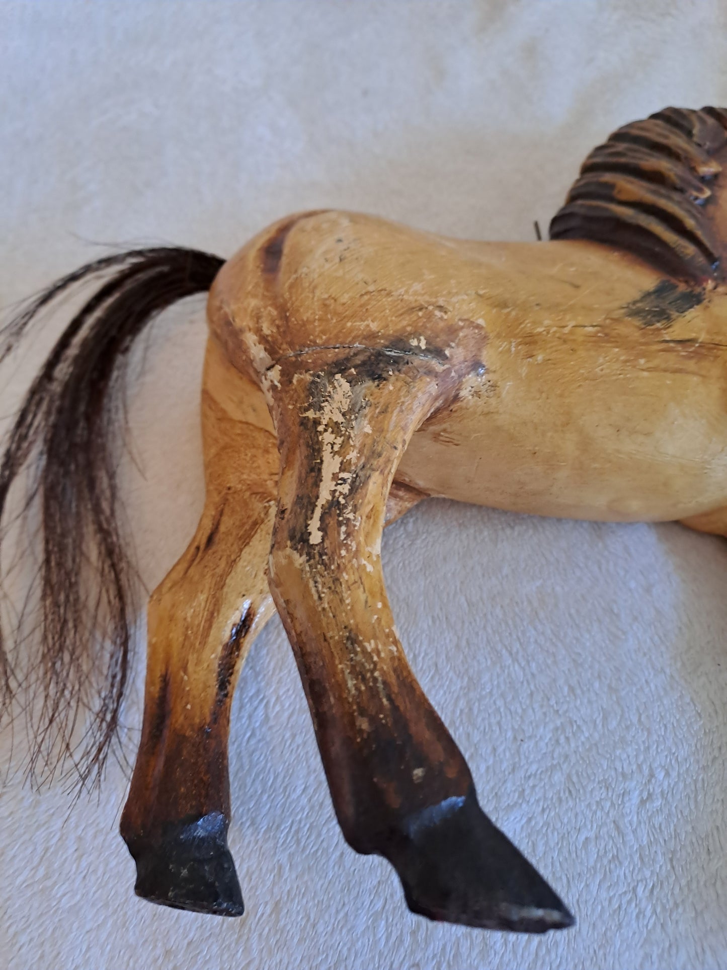 Caleche de course avec son cheval Jouet ancien vintage