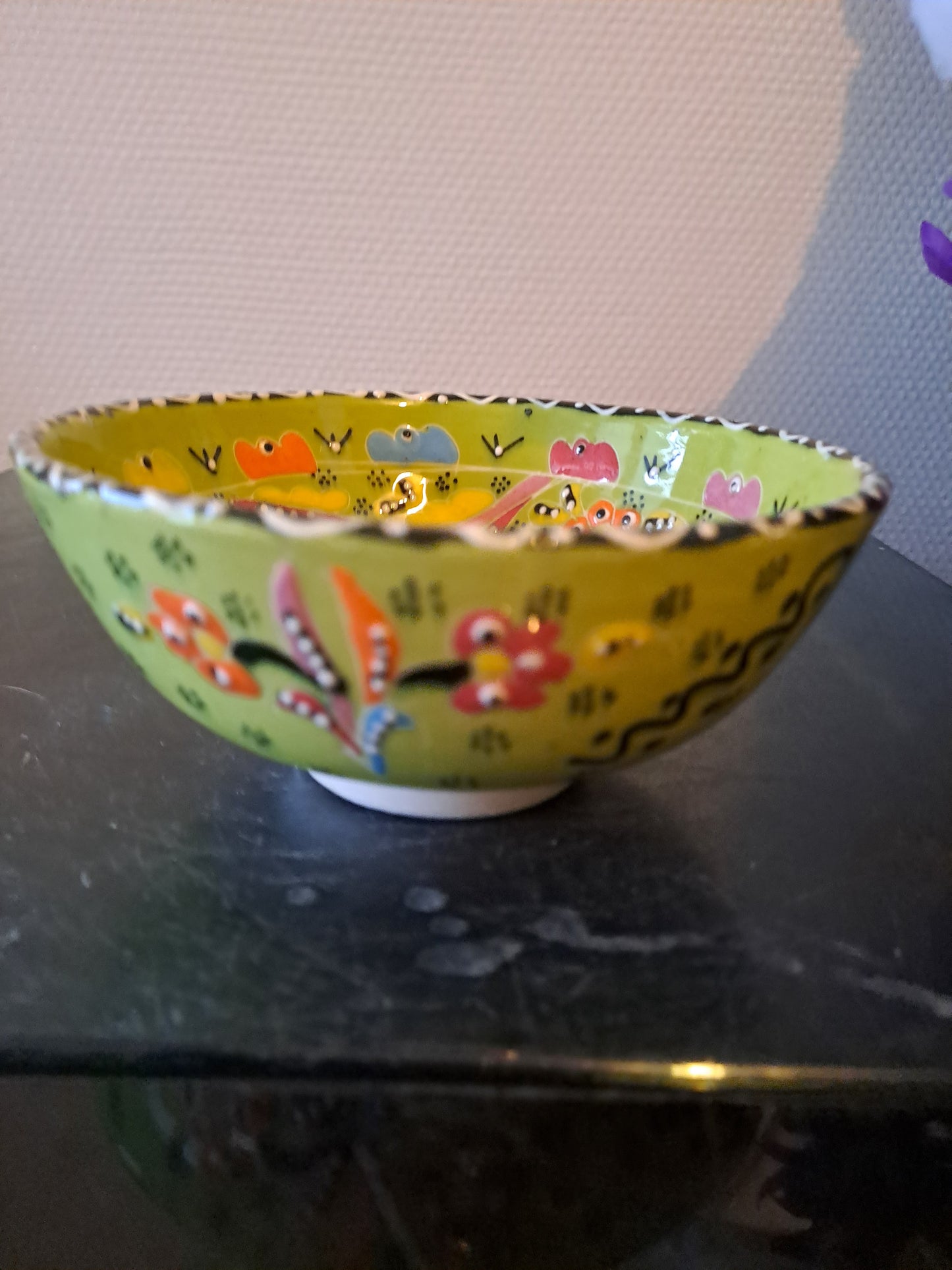 Bol À Riz. Porcelaine. Peint à la main. Ancien decoration vintage asie asiatique.