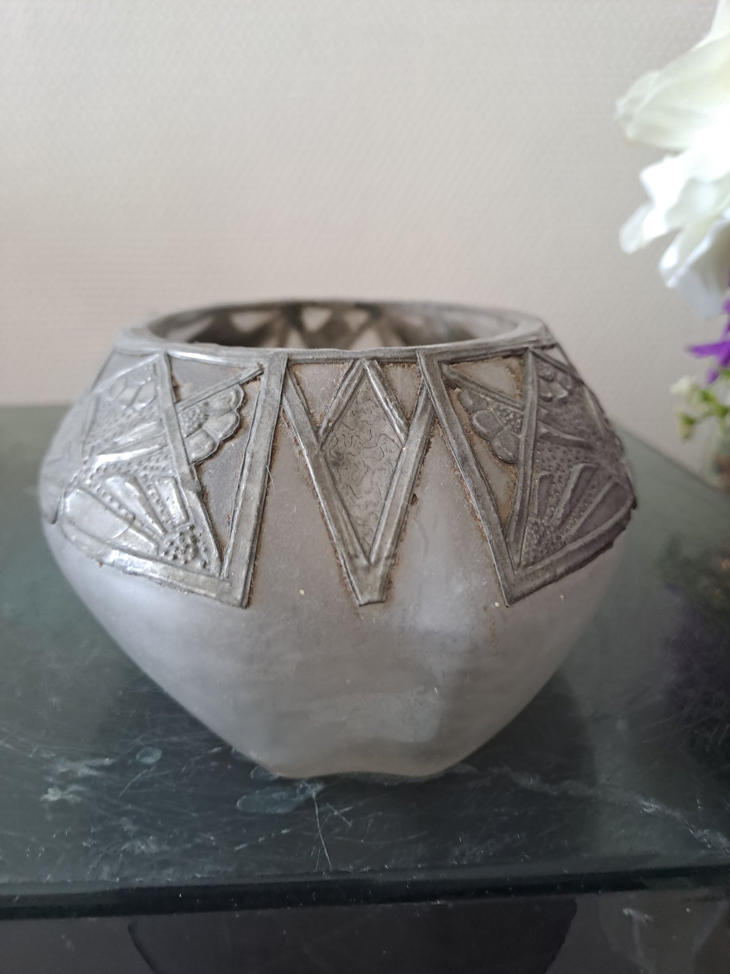 Vase signé R. Ragu. Art Déco.