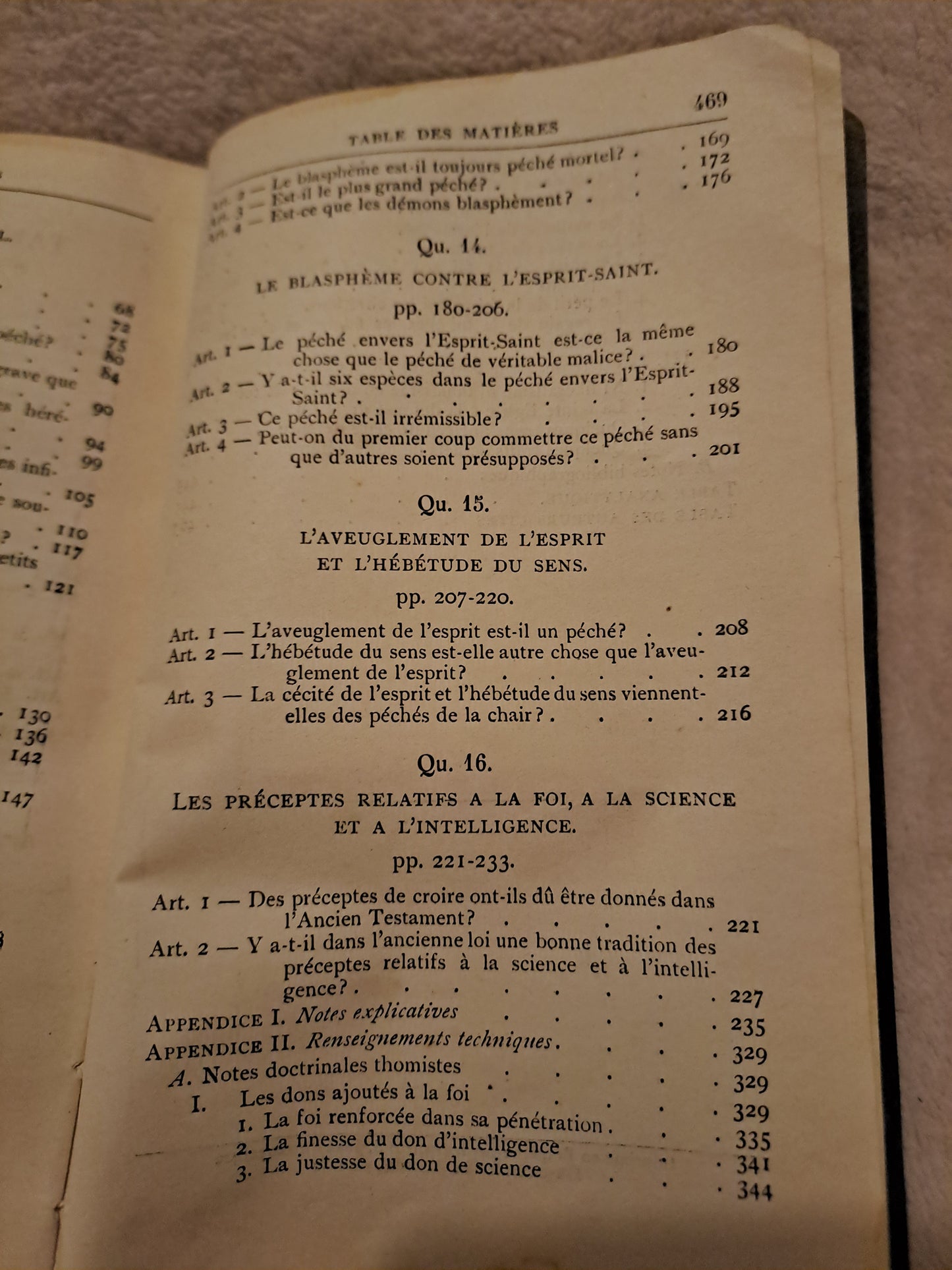 Somme theologique. La foi Tome 2 2a-2a, questions 8-16. Saint Thomas D'Aquin. Ancien livre vintage catholique.