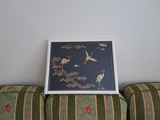 Cadre/ tableau Représentant 3 grues.