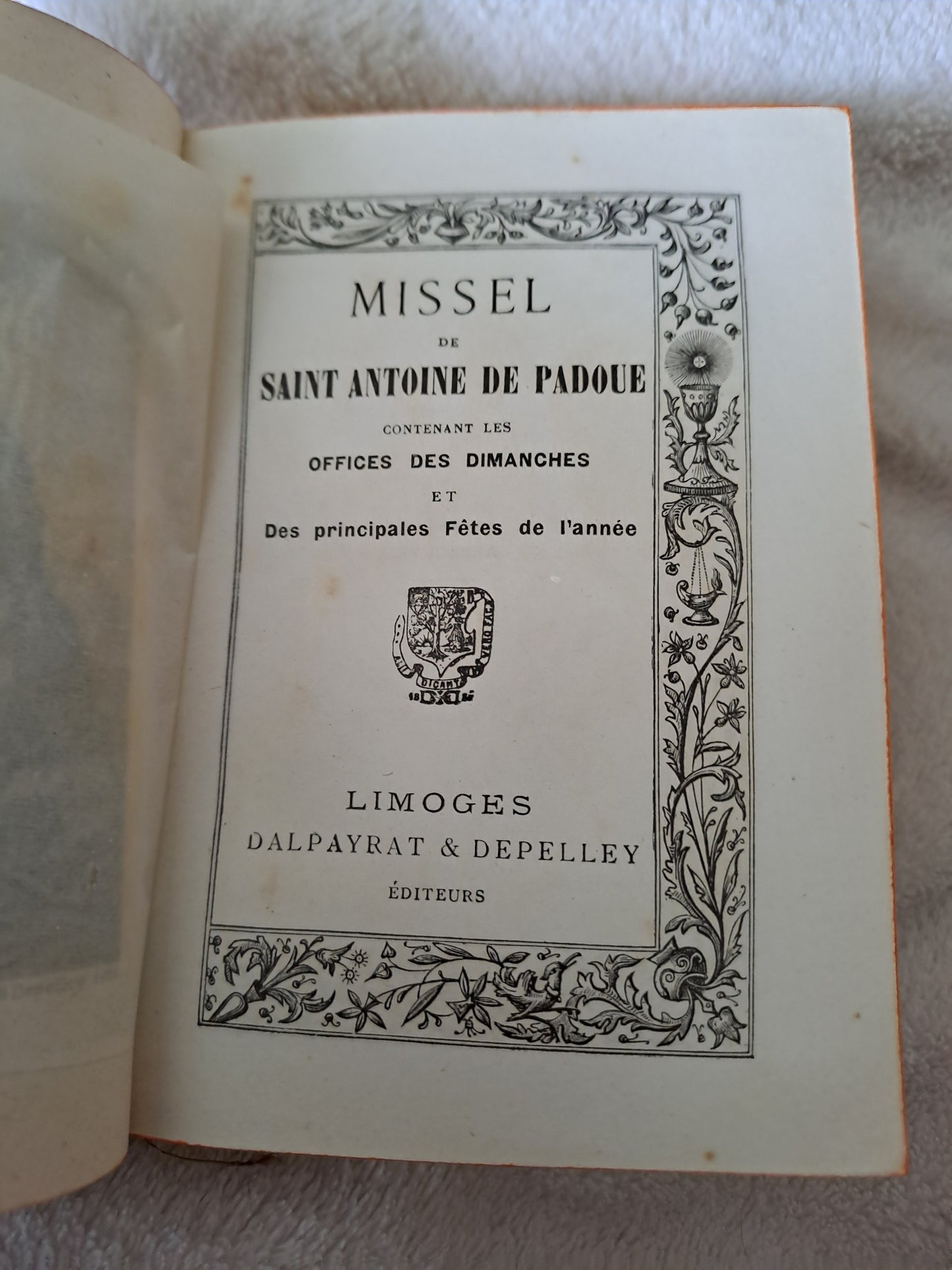 Missel de Saint-Antoine de Padoue.