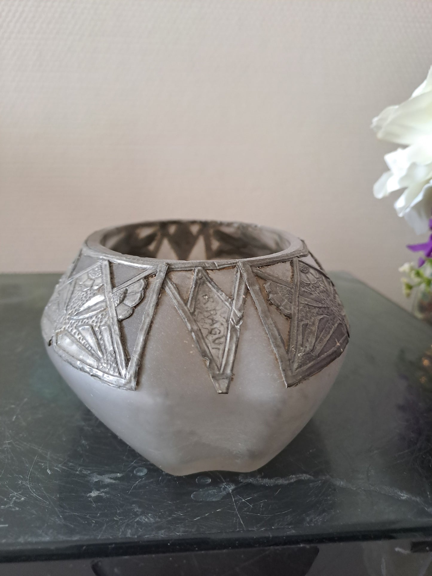 Vase signé R. Ragu. Art Déco.