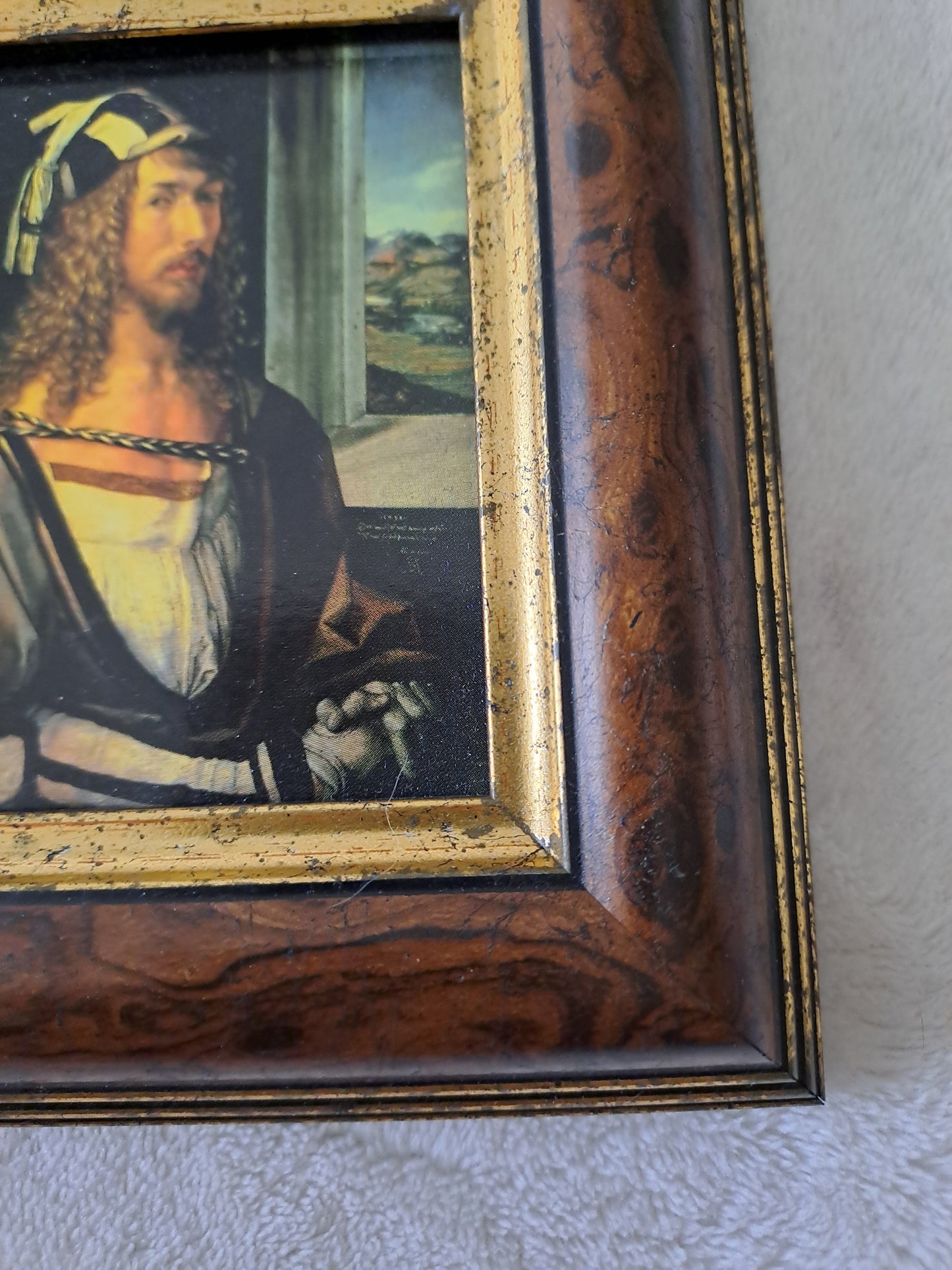 Cadre / tableau. Autoportrait aux gants. Dürer : 1471 - 1528.