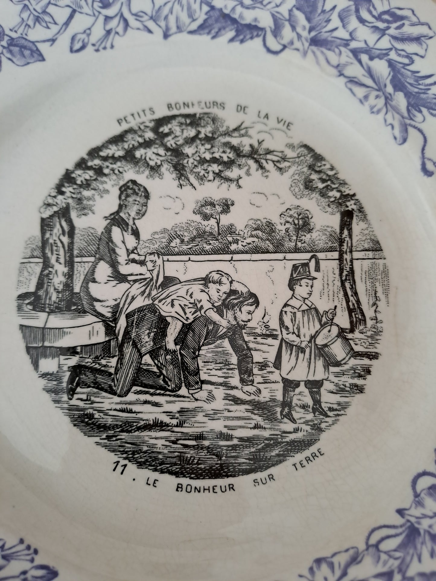 Assiette décorative Parlante. Les petits bonheurs de la vie. N°11. Choisy Le Roi.