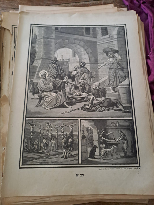 Gravure. 2e commandement. Ancien decoration vintage catholique
