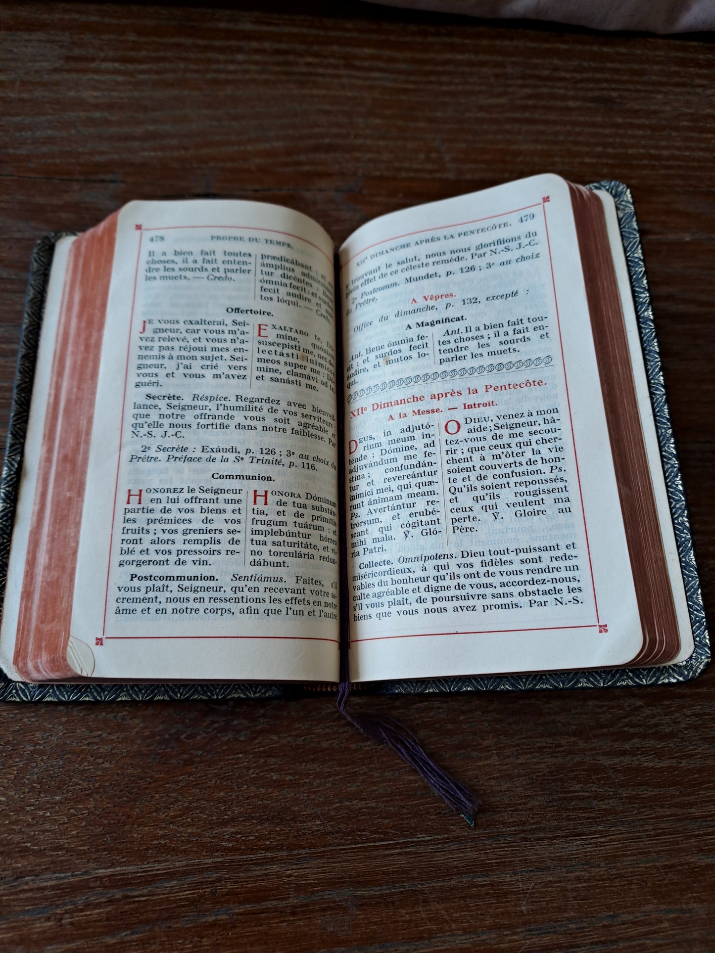 Missel vespéral des quatres saisons. Ete. Ancien livre de prières catholique.