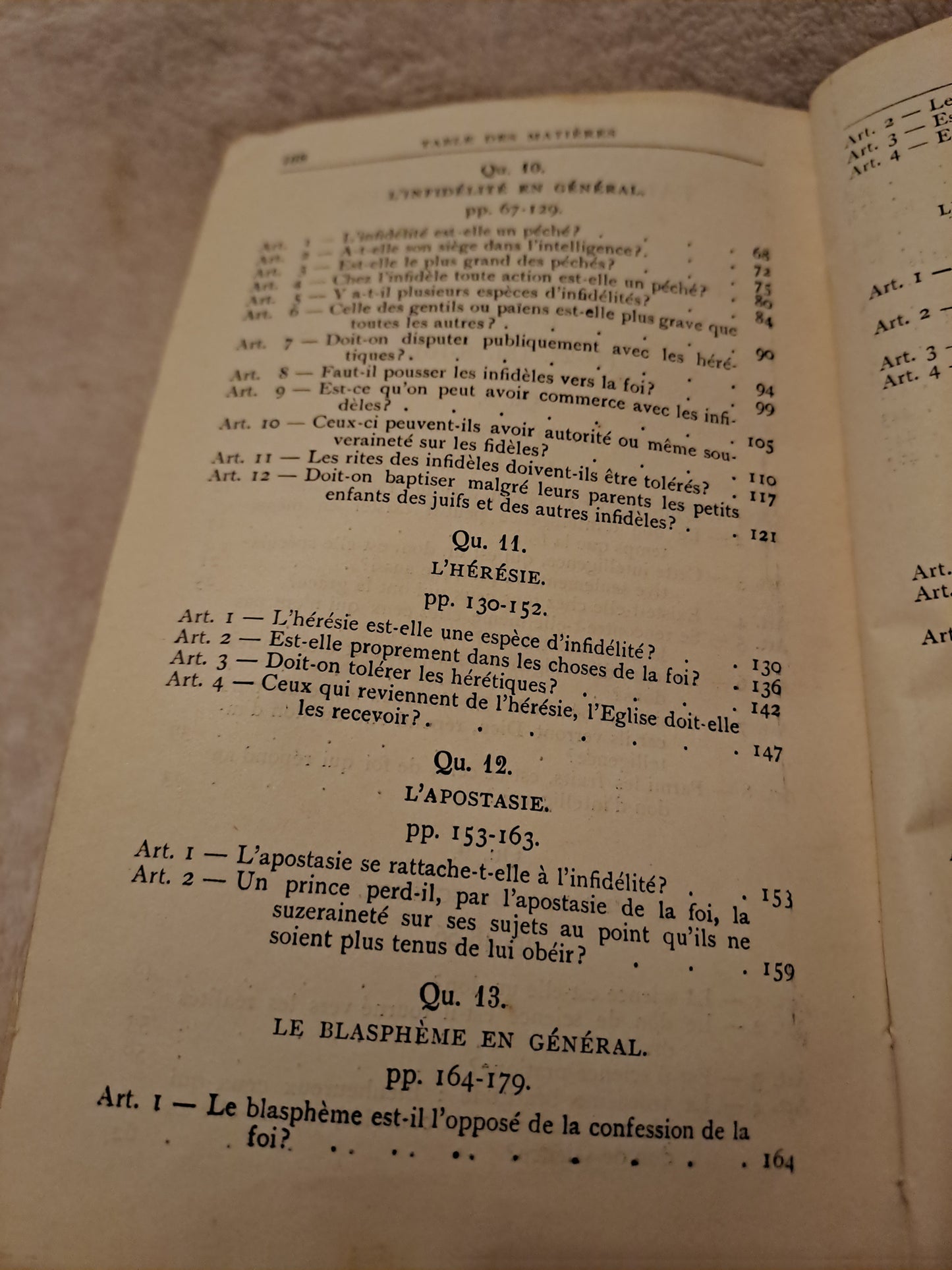 Somme theologique. La foi Tome 2 2a-2a, questions 8-16. Saint Thomas D'Aquin. Ancien livre vintage catholique.