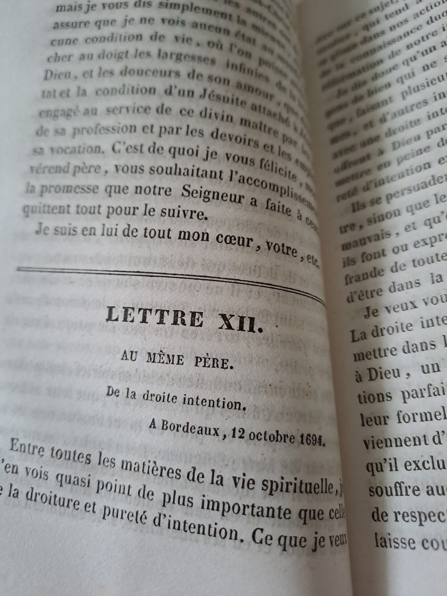 Livre. Lettres spirituelles par le Révérend Père J.  J.  Surin. 1846.