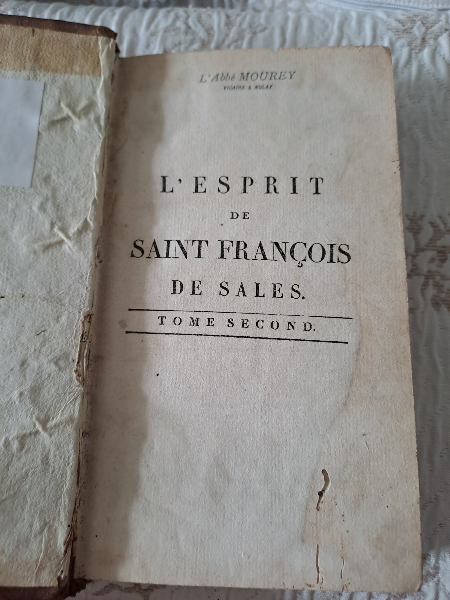 L'esprit de Saint François de Sales. T2. 1816. Ancien livre vintage catholique.