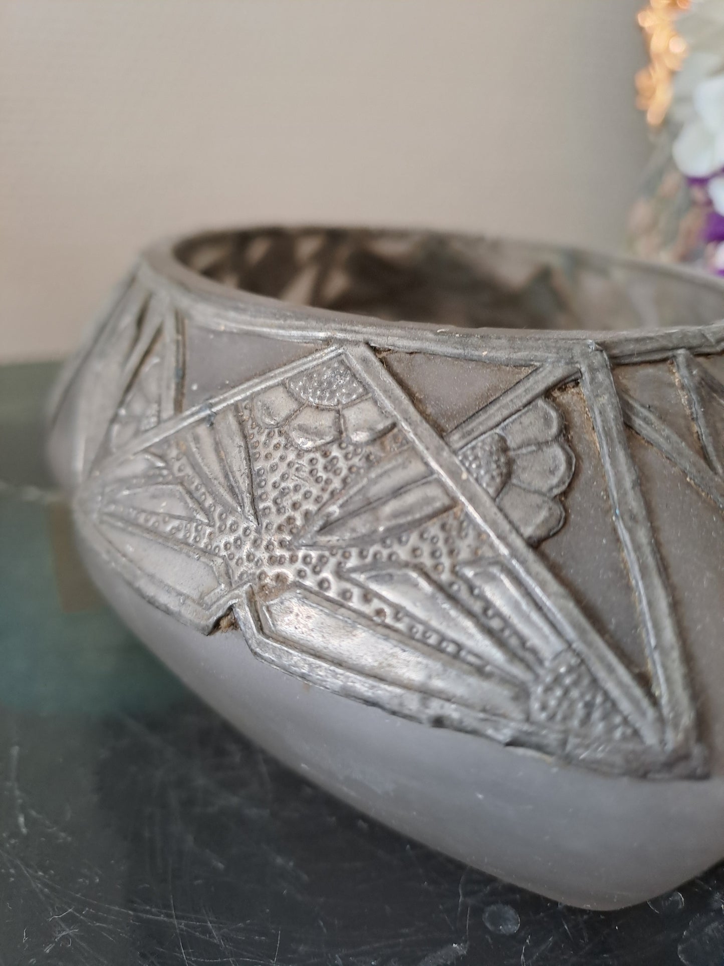 Vase signé R. Ragu. Art Déco.