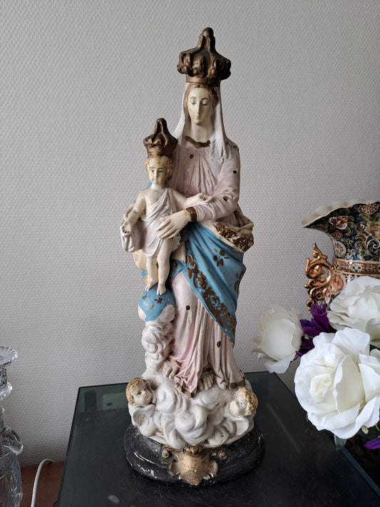 Statue Sainte Vierge Marie Notre-Dame des Victoires. Dites " Vierge au sourire " par Sainte Thérèse De L'enfant Jesus.